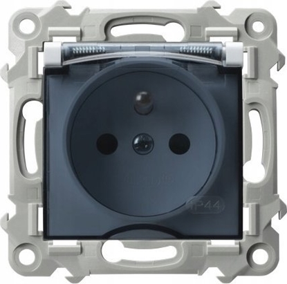 Picture of Ospel Gniazdo bryzgoszczelne Ospel Szafir GPH-1ZZ/m/00/d z uziemieniem IP44 wieczko przezroczyste biae