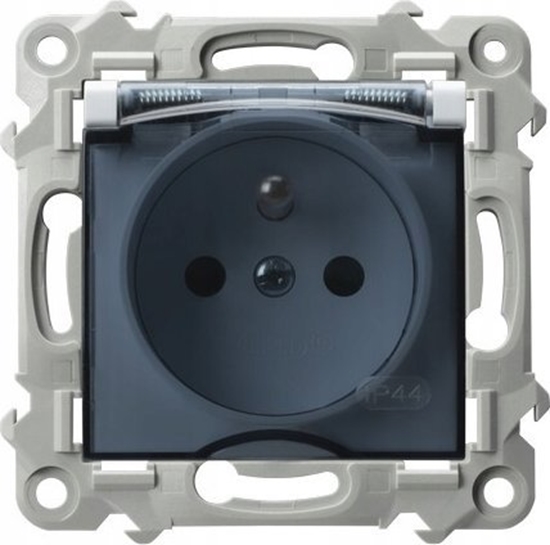 Picture of Ospel Gniazdo bryzgoszczelne Ospel Szafir GPH-1ZZ/m/00/d z uziemieniem IP44 wieczko przezroczyste biae