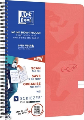 Изображение Oxford Notesbog A5+ Oxford Touch´ orange linjeret 90g m/140 sider