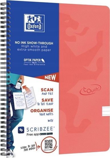 Изображение Oxford Notesbog A5+ Oxford Touch´ orange linjeret 90g m/140 sider