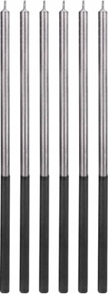 Изображение Party Deco ¦wieczki urodzinowe Platinum srebrne 14,5cm 6szt