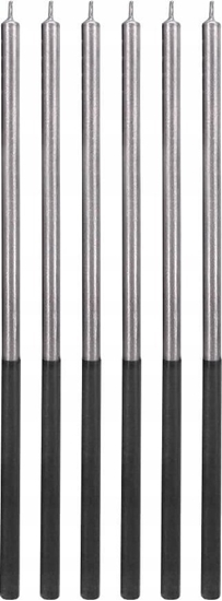 Picture of Party Deco ¦wieczki urodzinowe Platinum srebrne 14,5cm 6szt