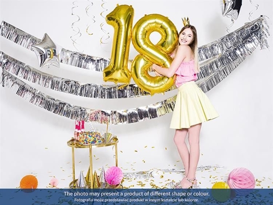 Picture of Party Deco Balon foliowy Cyfra "0", 86cm, srebrny uniwersalny