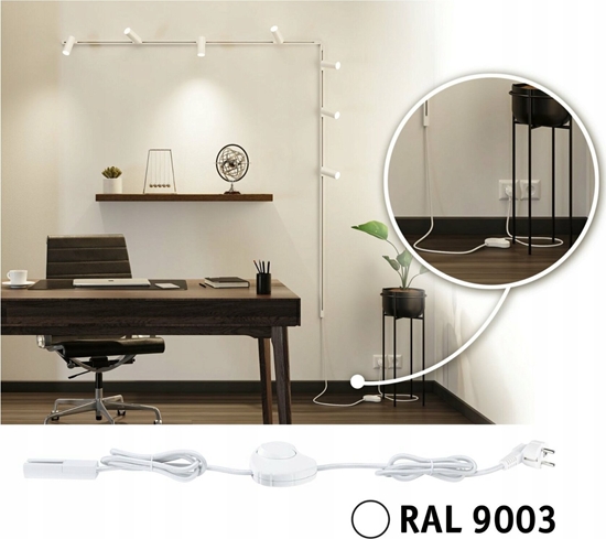 Picture of Paulmann Przewód zasilcy do szynoprzeowdu Urail 2m z wycznikiem  max.1000W biay