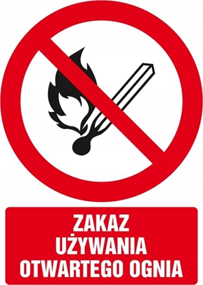 Attēls no PROCERA Znak TDC, Zakaz uywania otwartego ognia