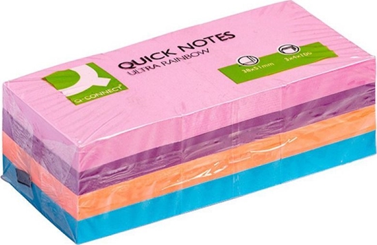 Picture of Q-Connect Bloczek Samoprzylepny Rainbow, 38X51Mm, 3X4X100 Kart., Mix Kolorów
