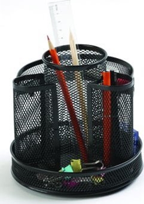 Attēls no Q-Connect Przybornik na biurko Q-CONNECT Office Set metalowy obrotowy czarny