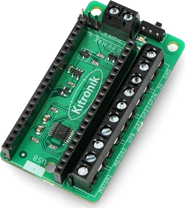 Picture of Raspberry Pi Sterownik silnika 3-10,8V - dwukanaowy - do Raspberry Pi Pico - Kitronik 5331}
