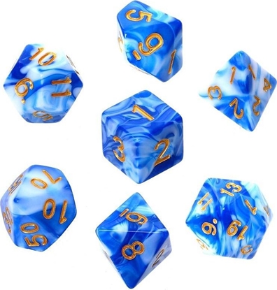 Изображение Rebel Komplet koci REBEL RPG - Dwukolorowe - Niebiesko-biae (zote cyfry)