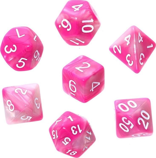 Изображение Rebel Komplet koci REBEL RPG - Dwukolorowe - Róowo-biae (biae cyfry)