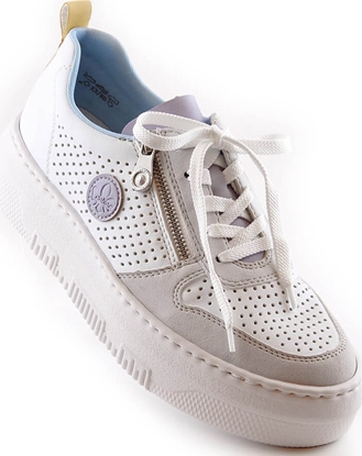 Изображение Rieker Komfortowe póbuty sportowe damskie biae aurowe Rieker M1905-80 40