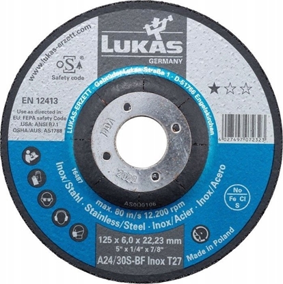 Attēls no Rottluff TARCZA WYPUKÅA T27 125*6.0*22 A24/30S-BF INOX PREMIUMFLEX