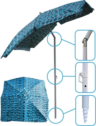 Attēls no Saska Garden Parasol plaowo ogrodowy 180cm niebieski morski
