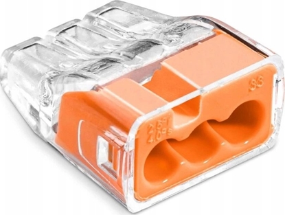 Изображение Simet Szybkozczka wciskana do drutów 3x 0,75-4mm2 32A 1opak.=10szt. Simet Ideal SCP3 B10 88001008 transparentna/pomaraczowa