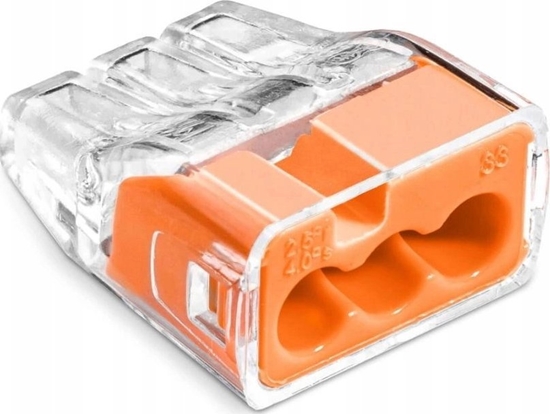 Изображение Simet Szybkozczka wciskana do drutów 3x 0,75-4mm2 32A 1opak.=10szt. Simet Ideal SCP3 B10 88001008 transparentna/pomaraczowa