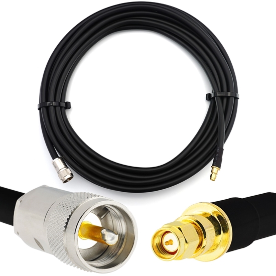 Picture of SMA Male to PL259 7m UHF CB Radio Flexible Coaxial Cable — LMR400 UF UltraFlex equivalent