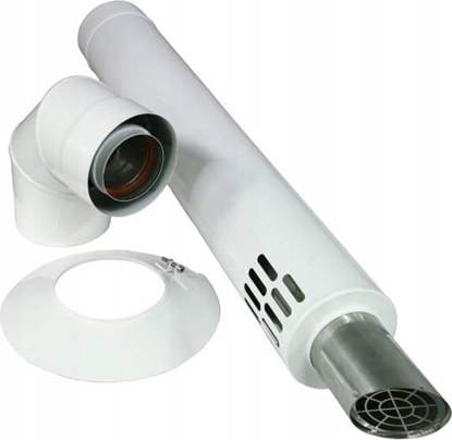 Изображение SpiroFlex 60/100 zestaw wylotu bocznego Viess. (malowany biay RAL 9016)ZESTAW WYLOTU BOCZNEGO 60/100