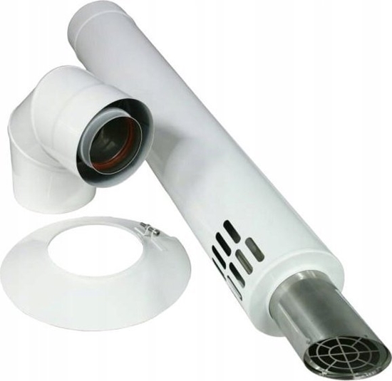 Изображение SpiroFlex 60/100 zestaw wylotu bocznego Viess. (malowany biay RAL 9016)ZESTAW WYLOTU BOCZNEGO 60/100