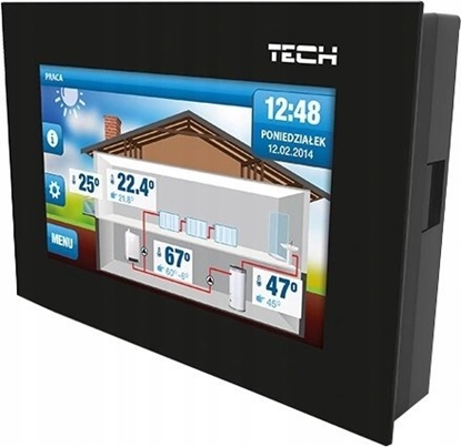 Attēls no Tech Sterownik pokojowy ST-281 z komunikacj RS (szko 2 mm) CZARNY