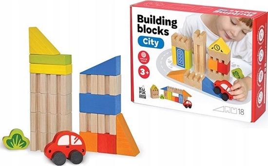 Picture of Teka Klocki drewniane miasto 18 elementów