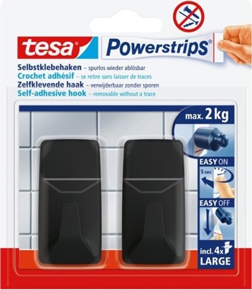 Picture of Tesa Haczyki samoprzylepne tesa POWERSTRIPS prostoktne 2kg, czarne