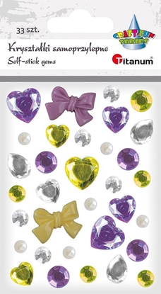Picture of Titanum Krysztaki samoprzylepne fiolet zielony mix 33szt