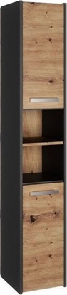 Picture of Topeshop Wska szafka azienkowa, 30x30x170 cm, antracyt, db artisan