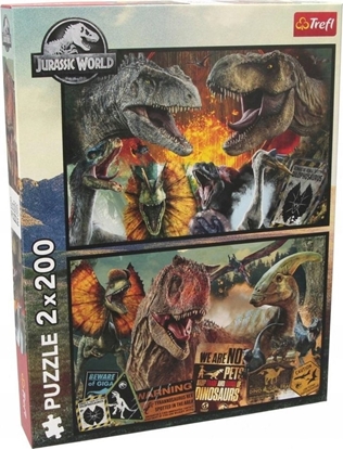 Изображение Trefl Puzzle Jurassic World Prehistoryczny wiat 2x200 elementów