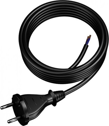 Attēls no UN PRZEWÓD PRZYCZ.Z WTYCZK PROST IP20 2*1 H05RR 5M CZARNY (1 SZT)