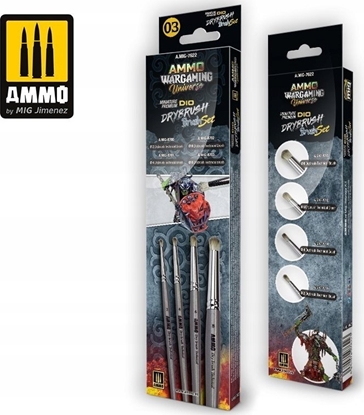 Attēls no Vallejo Ammo: Wargaming Universe - Miniature Premium DIO Drybrush Brush Set