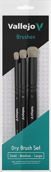 Picture of Vallejo Vallejo: B07990 - Dry Brush Set - Natural (S, M, L)