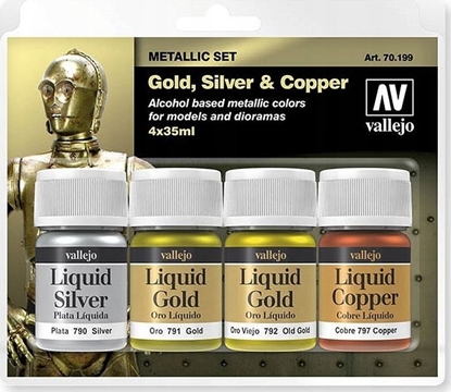 Attēls no Vallejo Vallejo: Metallic Set - Liquid Gold Silver Copper 4x 35 mm