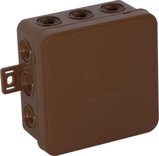 Изображение ViPlast Puszka natynkowa pusta 12 wlotów VIPLAST V7 klik BRZOWA IP54 100x100x41mm 037-02