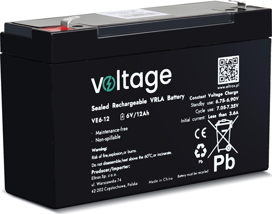Picture of voltage Akumulator AGM Voltage 6V 12Ah VE6-12