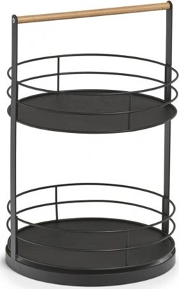 Изображение Zeller Taca do serwowania, 2-pitrowa, metal / drewno, czarny, wysoko: 43 cm