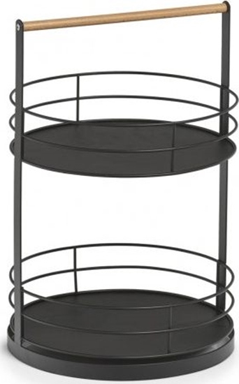 Изображение Zeller Taca do serwowania, 2-pitrowa, metal / drewno, czarny, wysoko: 43 cm