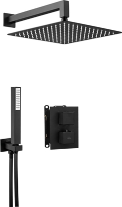 Изображение Zestaw prysznicowy Deante KOMPLET PODTYNKOWY NATRYSKOWY NERO Z BOXEM TERMOSTATYCZNYM KWADRATOWY