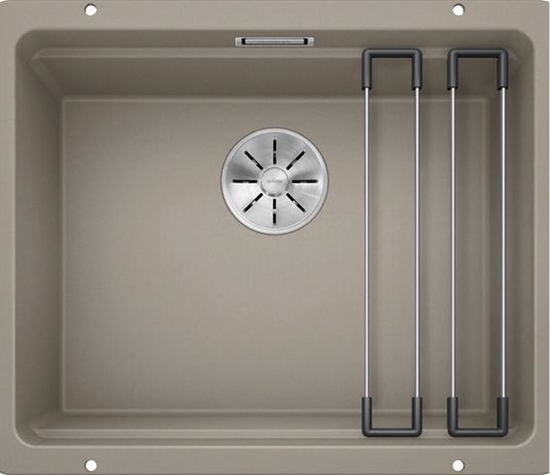 Изображение Zlewozmywak Blanco Etagon 500-U Silgranit tartufo z korkiem InFino + szyny (522234)