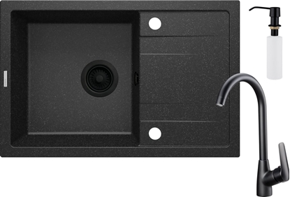 Attēls no Zlewozmywak Deante  granitowy z bateri 1-komorowy z ociekaczem - z dozownikiem