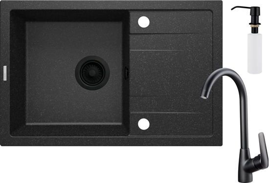 Picture of Zlewozmywak Deante  granitowy z bateri 1-komorowy z ociekaczem - z dozownikiem