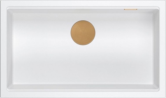Picture of Zlewozmywak GraniteQ LOGAN 110 GraniteQ zlewozmywak snow white 76x44x23,5 cm 1-komorowy wpuszczany z syfonem manualnym miedziany
