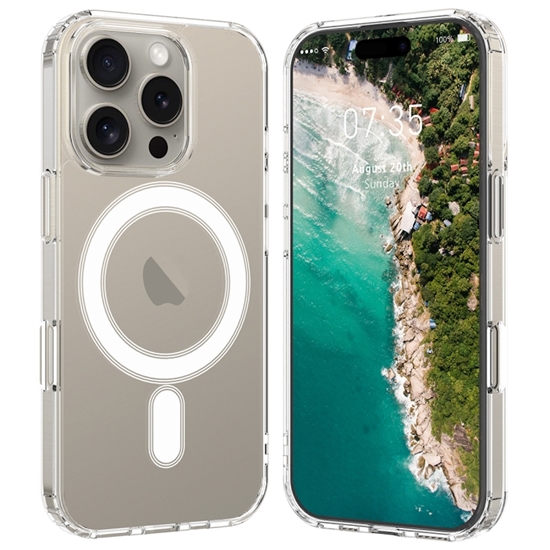 Picture of Riff Magsafe Silikona maks priekš Apple iPhone 16 Pro Max Transparent