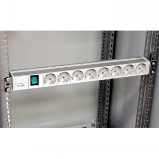 Изображение SCHNEIDER ELECTRIC ACTASSI 1U PDU  POWER DISTRIBUTION RAIL 8 SCHUKO SOCKETS+SWITCH 19P VDE