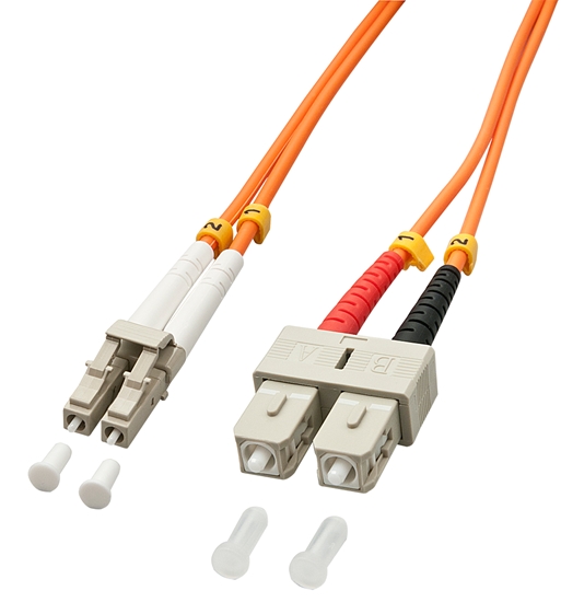 Picture of Lindy 10m OM2 LC - SC Duplex fibre optic cable Orange