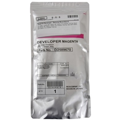 Picture of Ricoh D2589670 (D258-9670) Developer, Magenta