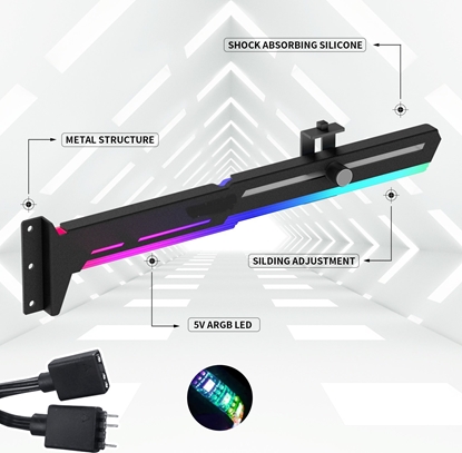 Изображение 1stCOOL 1stCool Podpra GPU Kovový drák ARGB, erná