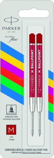 Изображение 1x2 Parker Quinkflow Basic Ballpoint Pen Refill M red