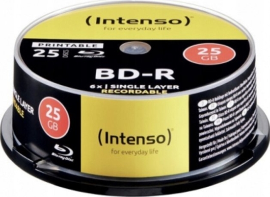 Picture of 1x25 Intenso BD-R 25GB printable 6x Speed, Cakebox
