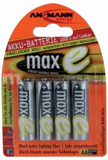 Изображение 1x4 Ansmann maxE NiMH rech.bat. Mignon AA 2100 mAh       5035052