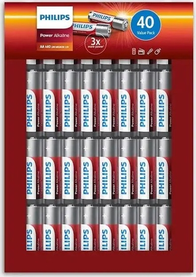 Picture of 1x40 Philips Power Alkaline AA Batterie Vorteilspack